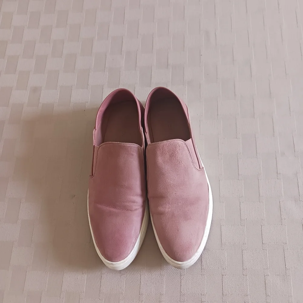 Vince Garvey Suede Slip On Sneakers with Fold Down Back